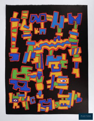 une image représentant une affiche aux motifs colorés