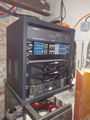 an image of a radio set up in a room