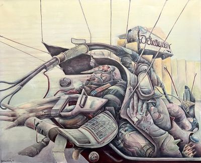 un tableau représentant un groupe de personnes à bord d'un bateau