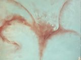 an image of a painting of a woman ' s face on a piece of paper