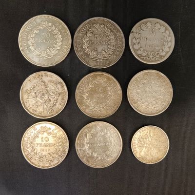 six pièces britanniques différentes