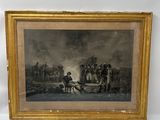 painting of a group of people on a boat in the water