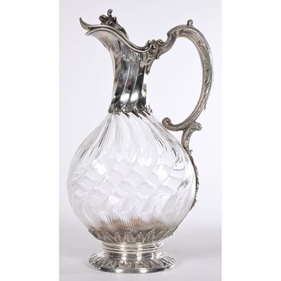 LAPAR. AIGUIERE en cristal et argent massif poinçonné Minerv… - Photo 1