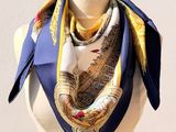 silk scarf with a map of the world printed on it