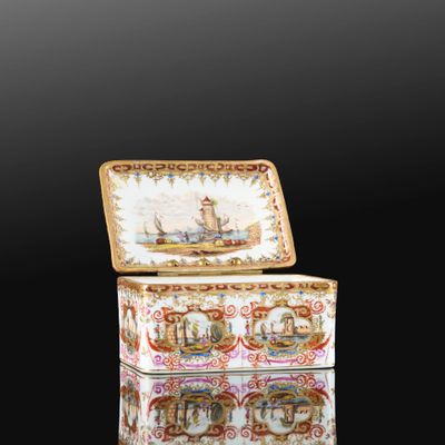 an image of a small box with a painting on it