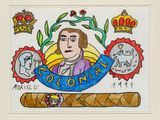drawing of a drawing of a cigar with a drawing of a man holding a cigar