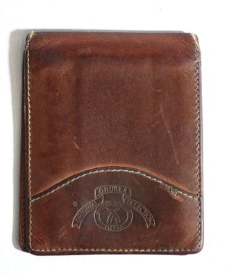 GHURKA Porte carte en cuir marron
