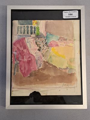 École XXe - FRANCIS Intérieur au vase vert