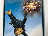 the cover of a comic book with a man falling off his head