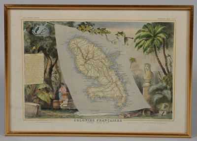 une vieille carte de l'île de São avec une carte de l'île de São
