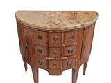 an image of a wooden table with a marble top