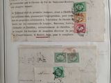 an old book with a bunch of different stamps on it