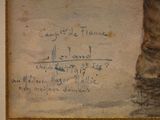 a picture of a painting of a horse with writing on it