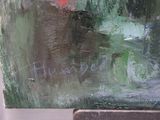 a painting of a woman holding an umbrella on a rainy day
