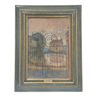 une image représentant un tableau représentant un portail sur lequel figure une horloge