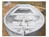 un tableau représentant un bateau posé sur la plage