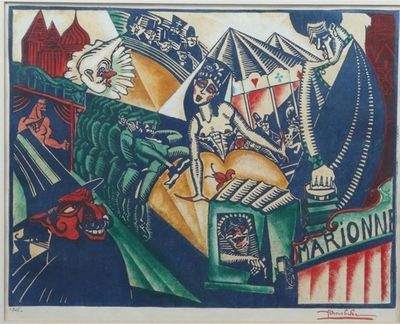 Albert Droesbeke (1886-1929), Cirque de la vie (1927), gravu…