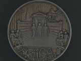 une pièce de monnaie en argent portant l'image d'un homme et d'une femme