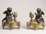 pair of antique bronze figurines of cherensils and cherensils