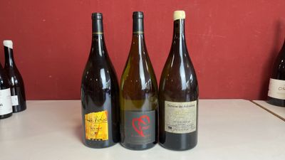 plusieurs bouteilles de vin sont alignées sur un comptoir