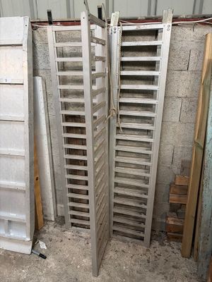 many different types of ladders in a room