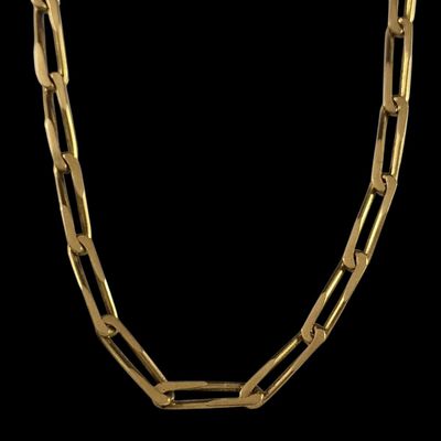 un collier à chaîne en or à maillons longs