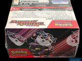 a box of pokemon trading card game items on a black background