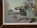 a picture of a painting of a man holding a gun