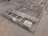 a metal bed frame that has been placed on the floor