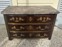 Commode galbée en bois de placage ouvrant par cinq tiroirs a… (photo 6)