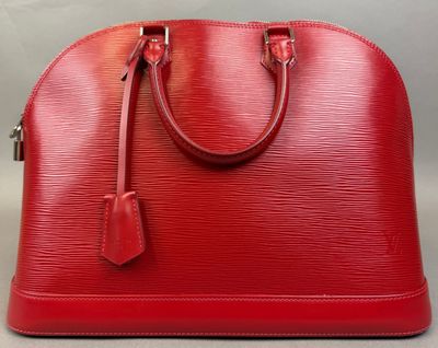 sac à main Louis Vuitton en cuir Epi rouge