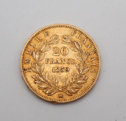 Pièce de monnaie en or à valeur faciale de vingt francs 1839. Fra...