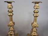 paire de chandeliers anciens en laiton