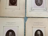 four old black and white photographs of men in suits and ties