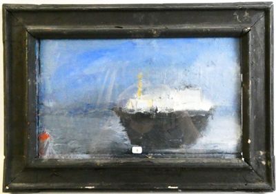 a picture of a painting of a ship in the water