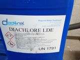 a close up of a blue plastic container with a label on it