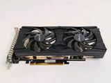 a close up of a video card on a white surface