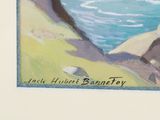 a painting of a man riding a horse on the beach