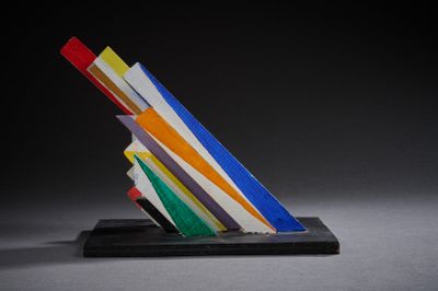 an image of a sculpture made out of colorful strips of paper