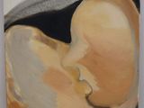 tableau représentant un bébé endormi dans une couverture, posé sur une surface blanche