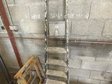 a ladder leaning up against a wall in a room