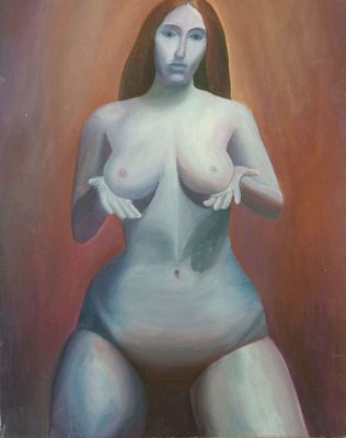 John KAUCHER (XXe) La femme aux seins nus - 1974