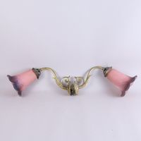 LE VERRE FRANCAIS. Paire d'appliques à montures en bronze do…