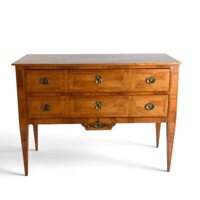 an image of a wooden chest of drawers on a white background