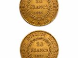 deux pièces d'or portant les inscriptions « France » et « France »
