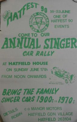 Singer Owners'Car Club - Hatfest' 90