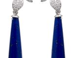 pair of lapis and diamond earrings
