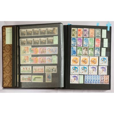 an open book with stamps and stamps on it