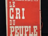 a red book with white writing on it on a black background