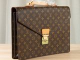 louis vuitton briefcase in monogram canvas and leather